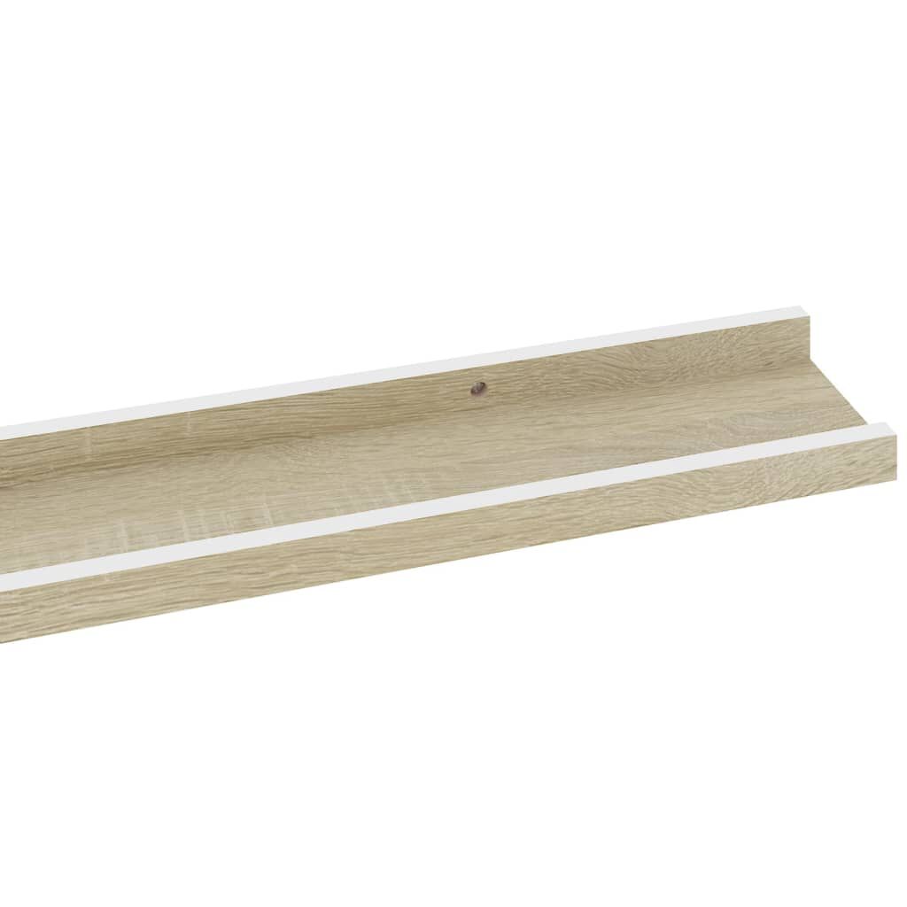 vidaXL Ράφια Τοίχου 2 τεμ. Λευκό και Sonoma Δρυς 115 x 9 x 3 εκ.