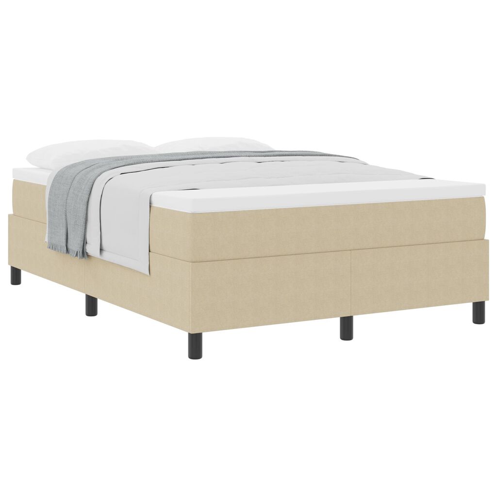vidaXL Κρεβάτι Box Spring με Στρώμα Ανοιχτό Πράσινο Γκρι 140x200 cm Ύφασμα Κορονάκι