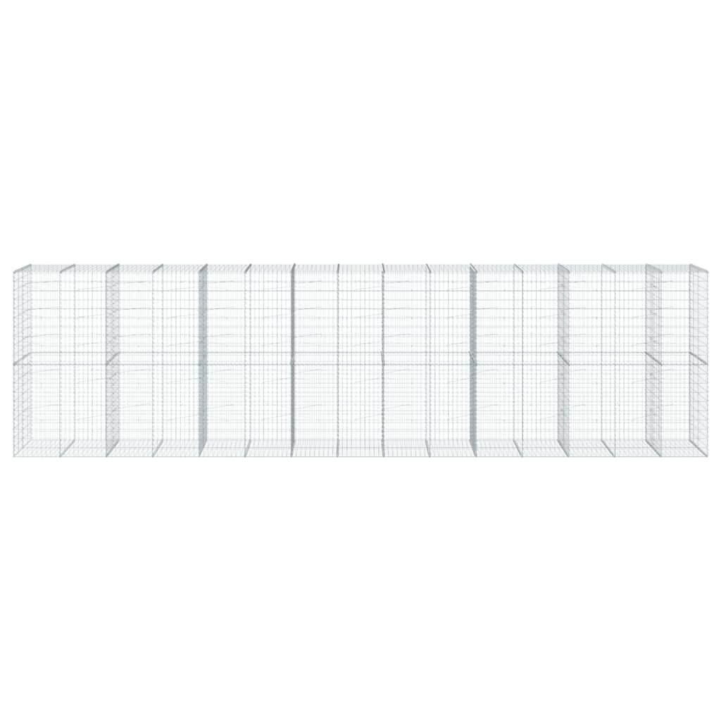 vidaXL Συρματοκιβώτιο με Κάλυμμα 750x100x200εκ από Γαλβανισμένο Χάλυβα
