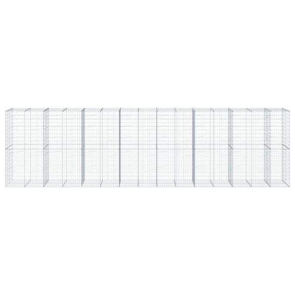 vidaXL Συρματοκιβώτιο με Κάλυμμα 750x100x200εκ από Γαλβανισμένο Χάλυβα