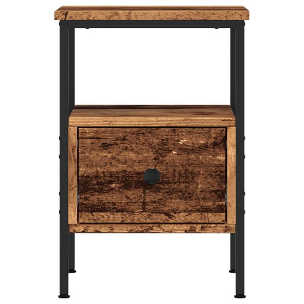vidaXL ντουλάπι κομοδίνου Παλιό ξύλο 34x36x50 cm Κατασκευασμένο ξύλο