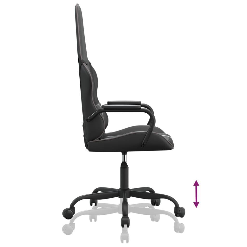 vidaXL Καρέκλα Gaming Μαύρο/Γκρι από Συνθετικό Δέρμα