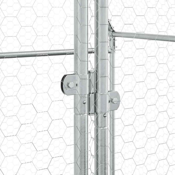 vidaXL Κοτέτσι - Κλουβί Ασημί 100x100x190 εκ. από Γαλβανισμένο Χάλυβα