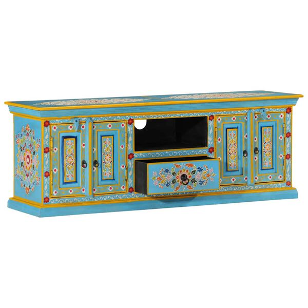 vidaXL Έπιπλο Τηλεόρασης Μπλε 110 x 30 x 40 εκ. από Μασίφ Ξύλο Μάνγκο