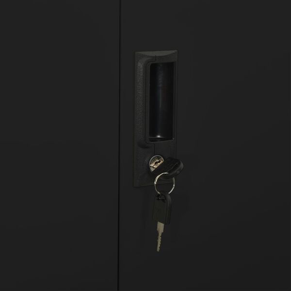 vidaXL Ντουλάπα Γραφείου Μαύρη 90 x 40 x 180 εκ. Ατσάλινη