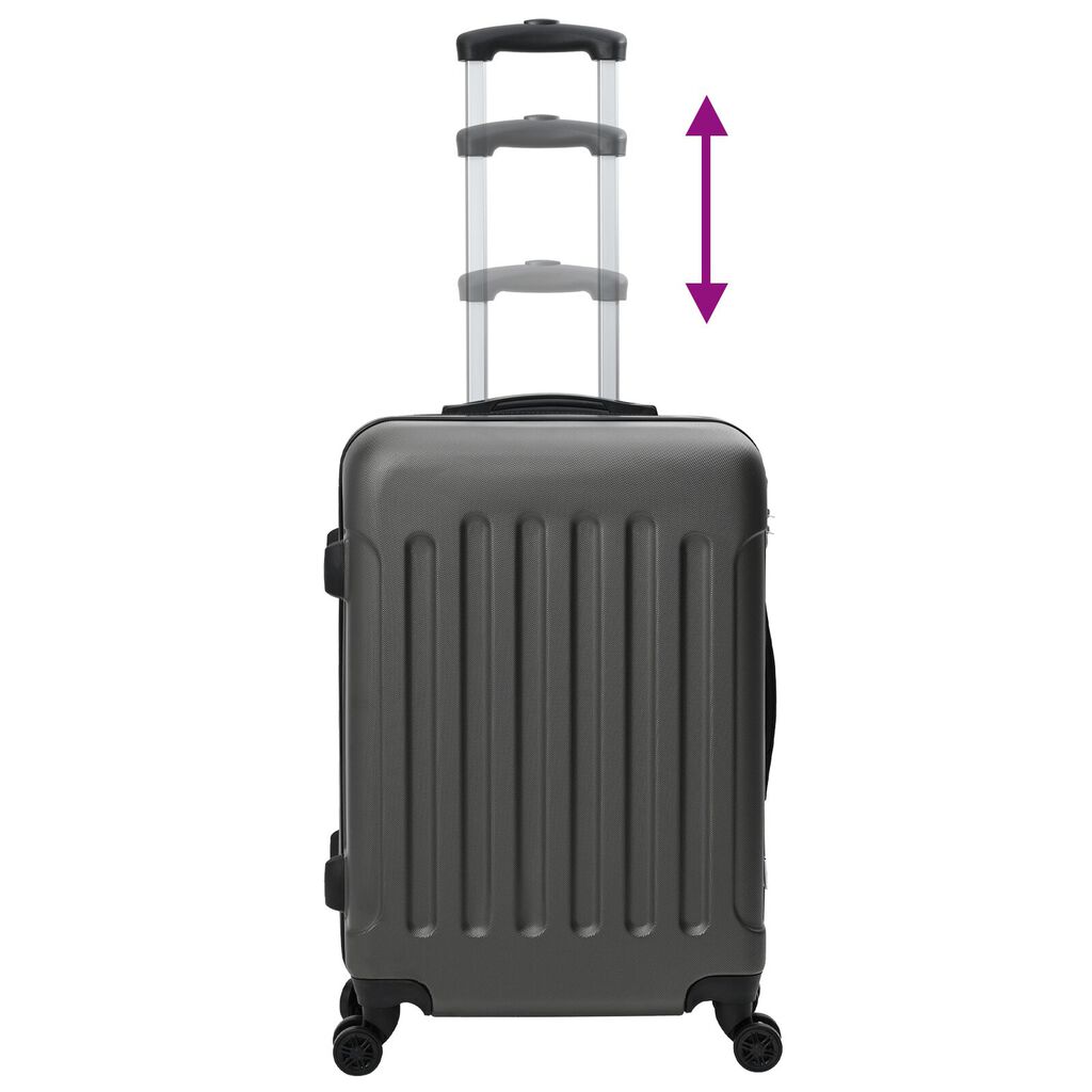 vidaXL Σετ βαλιτσών 3 τεμ Σκληρού ΚαShell Σκούρο Γκρι 20'' 24'' 28'' ABS