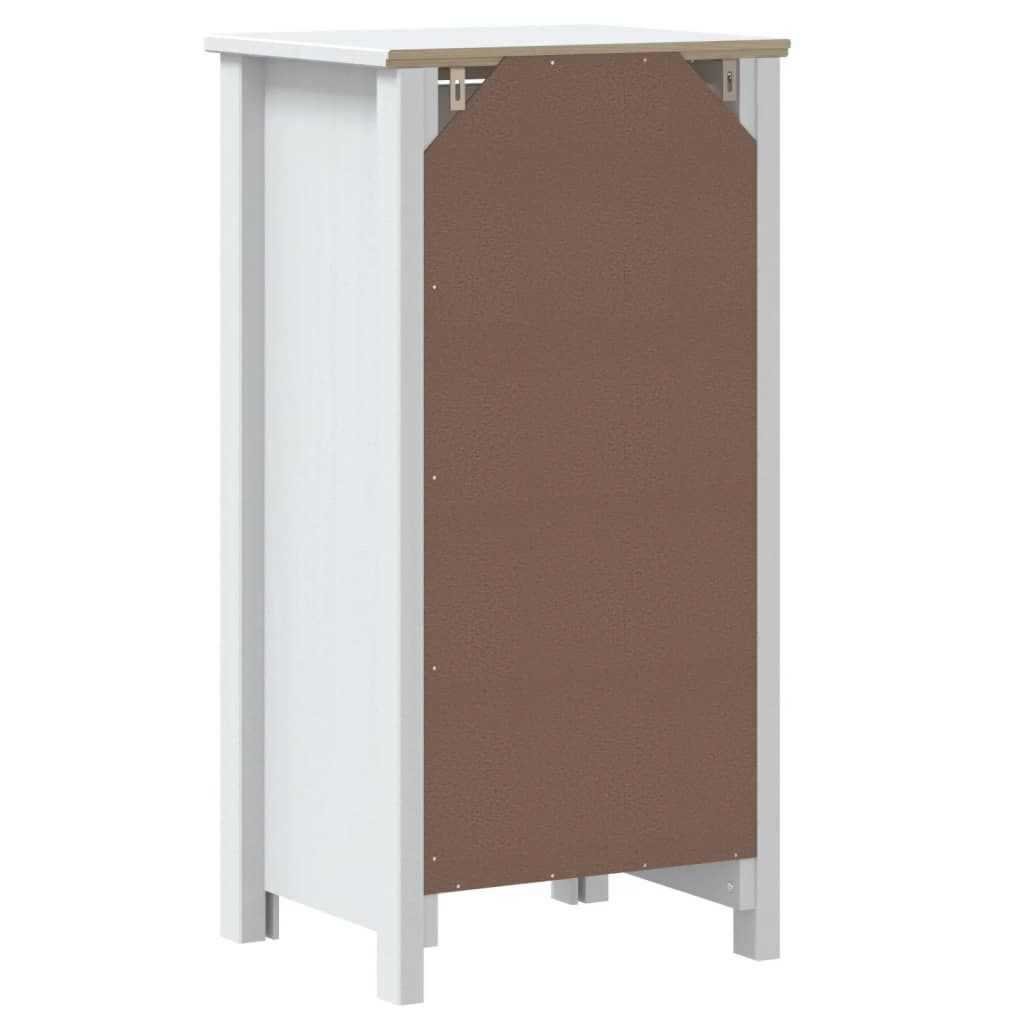 vidaXL Ντουλάπι Μπάνιου BERG Λευκό 40 x 34 x 80 εκ. Μασίφ Ξύλο Πεύκου