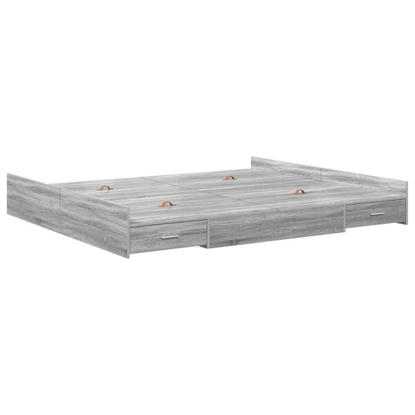 vidaXL Κρεβάτι με αποθηκευτικό χώρο Γκρι sonoma 180 x 200 cm