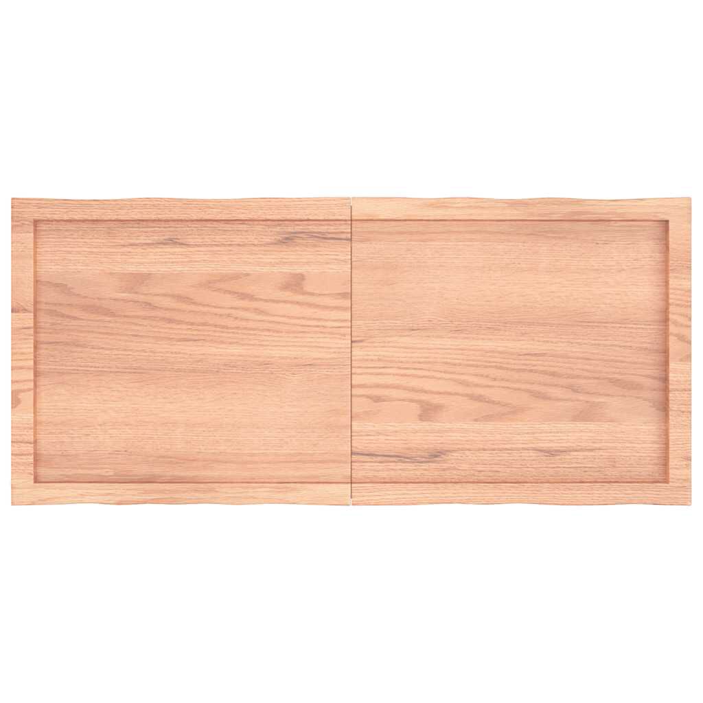 vidaXL Επιφ Τραπεζιού Αν Καφέ 120x50x(2-4)εκ.Ακατέργ. Μασίφ Ξύλο Δρυός