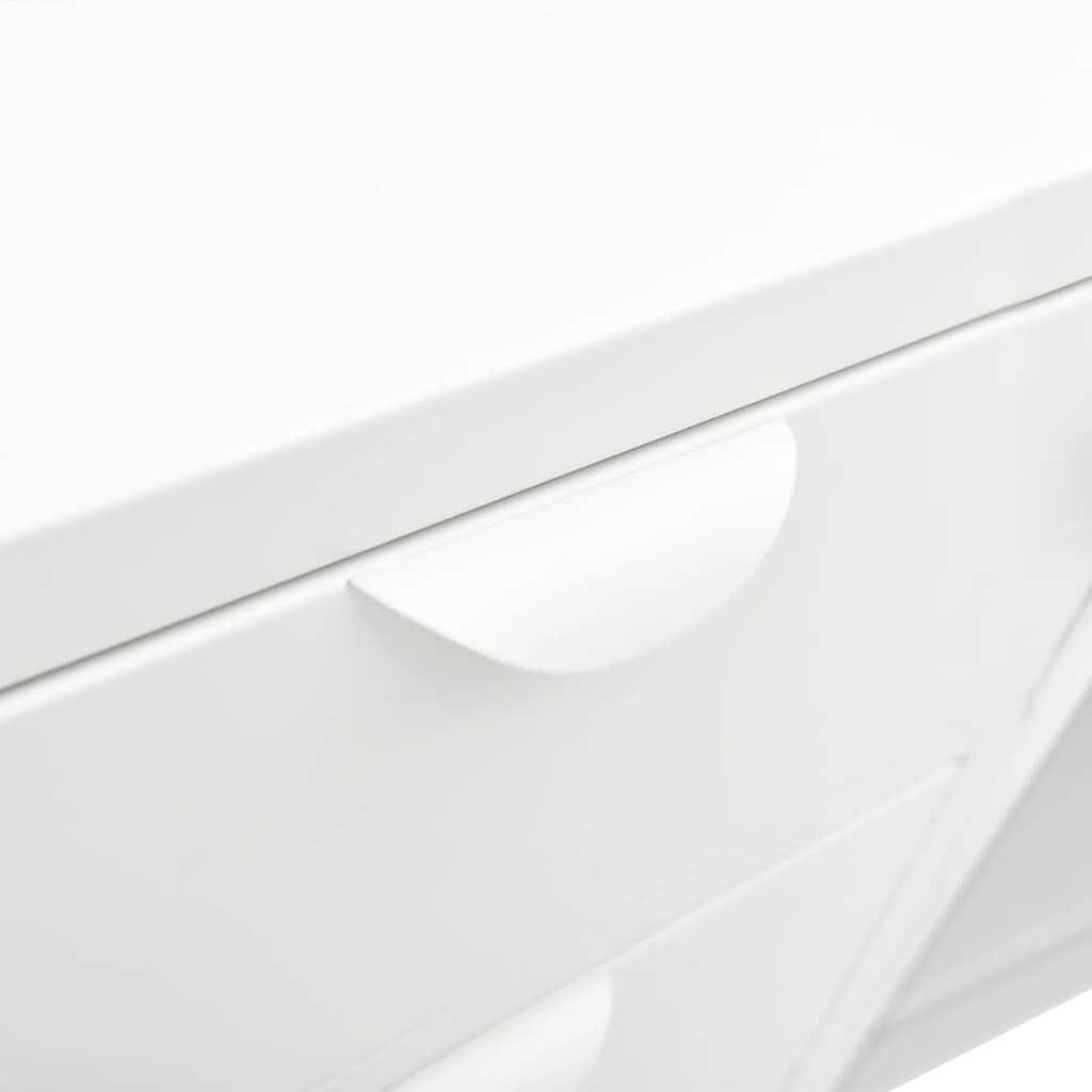 vidaXL Μπουφές Λευκός 105 x 35 x 70 εκ. από Ατσάλι και Ψημένο Γυαλί
