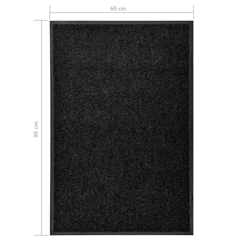vidaXL Πατάκι Εισόδου Πλενόμενο Μαύρο 60 x 90 εκ.
