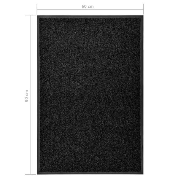 vidaXL Πατάκι Εισόδου Πλενόμενο Μαύρο 60 x 90 εκ.