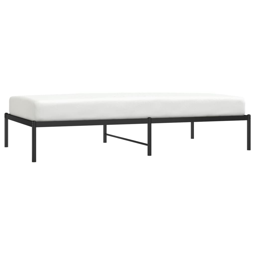 vidaXL Μεταλλικό πλαίσιο κρεβατιού Μαύρο 100x190 cm