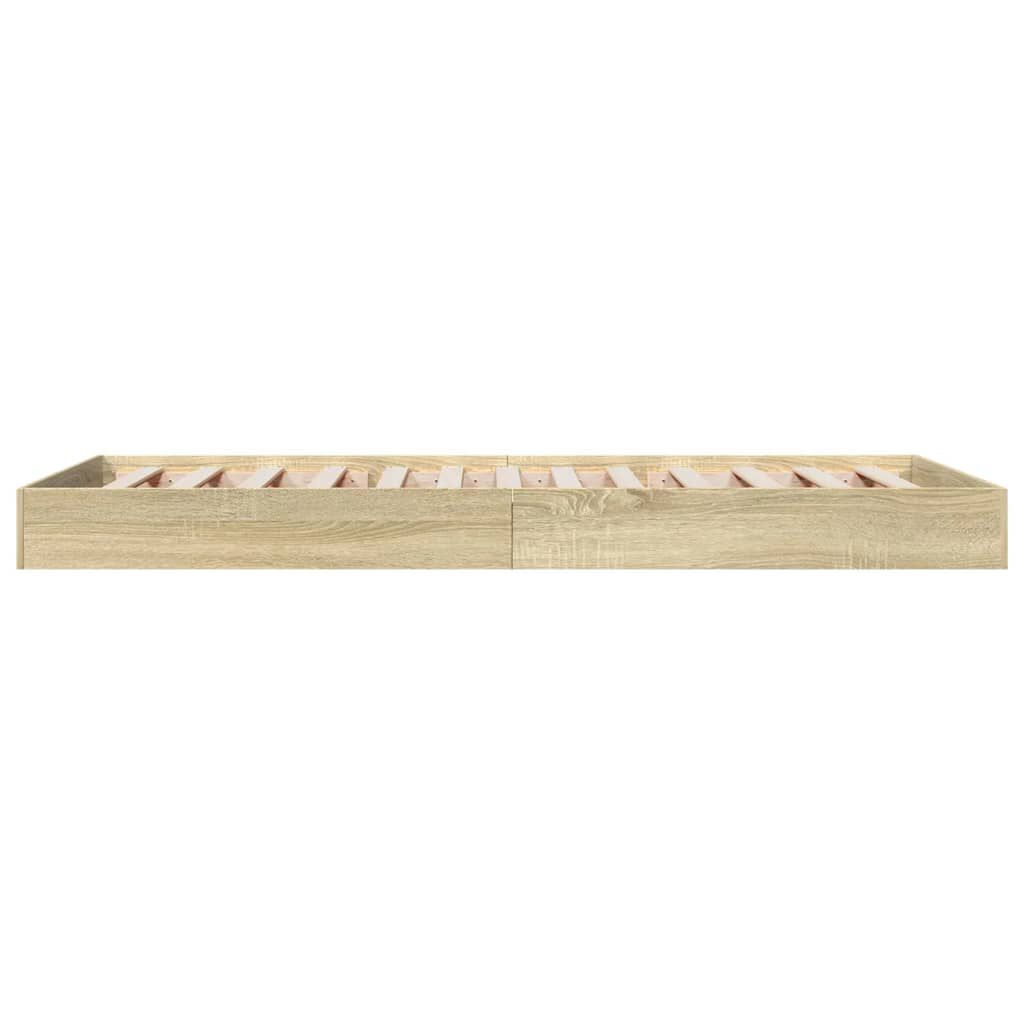 vidaXL Πλαίσιο Κρεβ. Χωρ. Στρώμα Sonoma Δρυς 90x200 εκ. Επεξ. Ξύλο