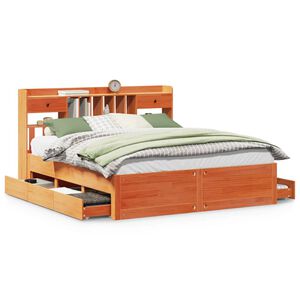 vidaXL Κρεβάτι Βιβλιοθήκη Χωρίς Στρώμα 180x200 εκ Μασίφ Ξύλο Πεύκου