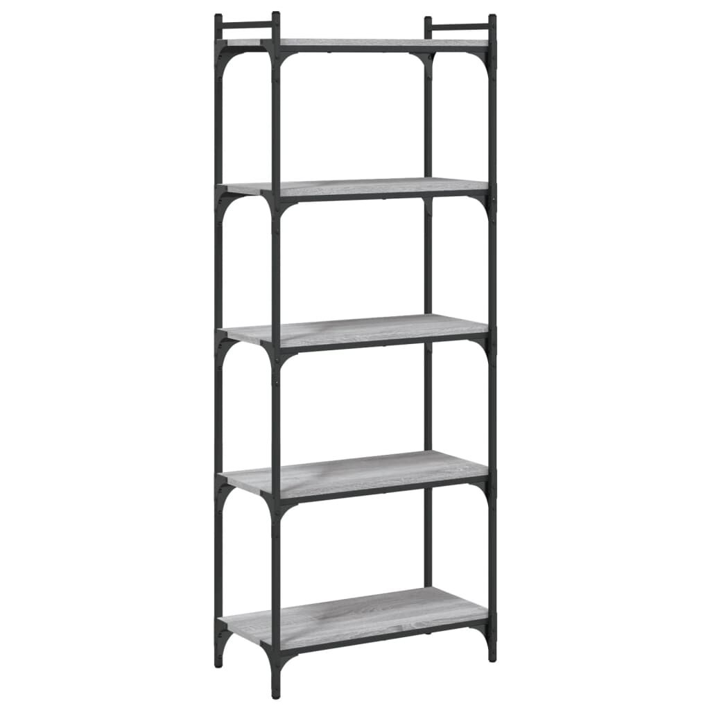 vidaXL Βιβλιοθήκη 5 Επιπέδων Γκρι Sonoma 60x30x154 εκ. Επεξεργ. Ξύλο