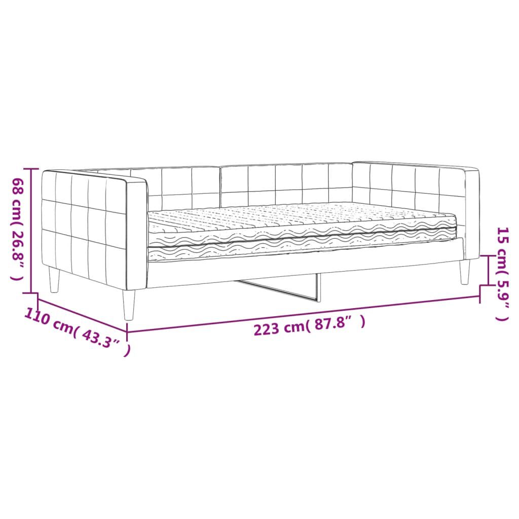 vidaXL Καναπέ Κρεβάτι με Στρώμα Ροζ 100 x 200 εκ. Βελούδινος