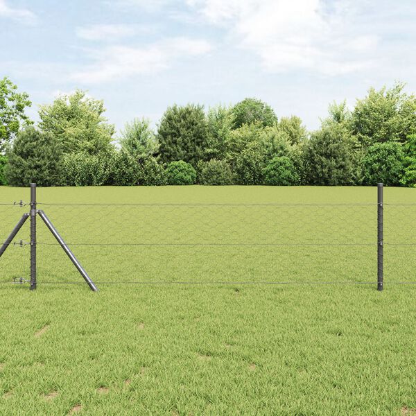 vidaXL Φράχτης Εξαγώνου Γκρι 1.4 x 50 m Ατσάλι