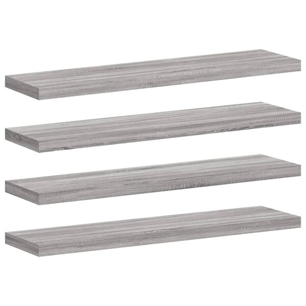 vidaXL Ράφια Τοίχου 4 τεμ. Γκρι Sonoma 40x10x1,5 εκ. Επεξεργ. Ξύλο