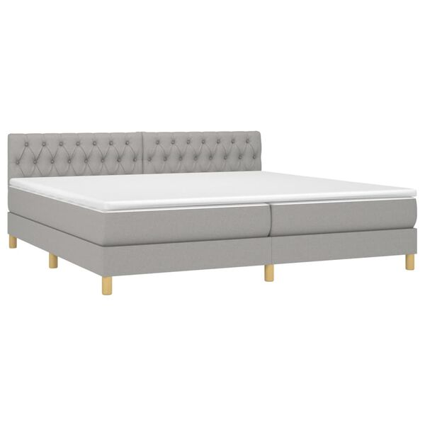vidaXL &Kappa;&rho;&epsilon;&beta;ά&tau;&iota; Boxspring &mu;&epsilon; &Sigma;&tau;&rho;ώ&mu;&alpha; & LED &Alpha;&nu;.&Gamma;&kappa;&rho;&iota; 200x200&epsilon;&kappa;. &Upsilon;&phi;&alpha;&sigma;&mu;ά&tau;&iota;&nu;&omicron;