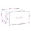 vidaXL Κομοδίνο Επιτοίχιο Γκρι 40 x 29,5 x 22 εκ.