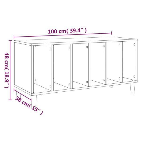 vidaXL Έπιπλο Δίσκων Γκρι Sonoma 100x38x48 εκ. από Επεξεργασμένο Ξύλο