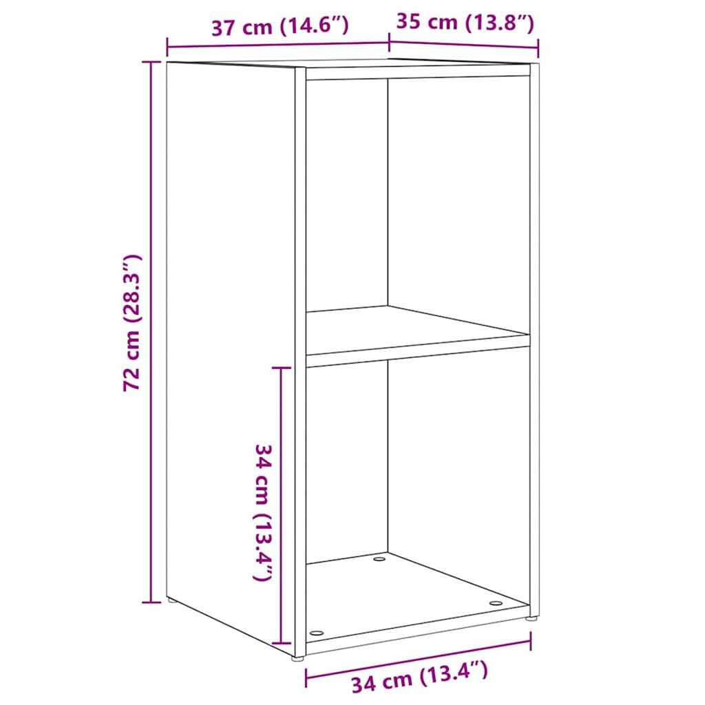 vidaXL Σετ επίπλου τηλεόρασης 2 pcs Μαύρη δρυς 72 x 35 x 36.5 cm