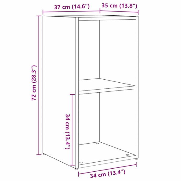 vidaXL Σετ επίπλου τηλεόρασης 2 pcs Μαύρη δρυς 72 x 35 x 36.5 cm