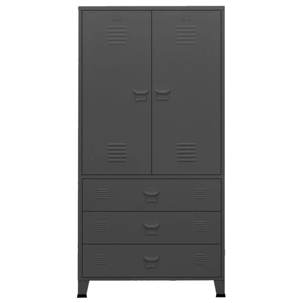 vidaXL Ντουλάπα Βιομηχανική Ανθρακί 90 x 50 x 180 εκ. Μεταλλική