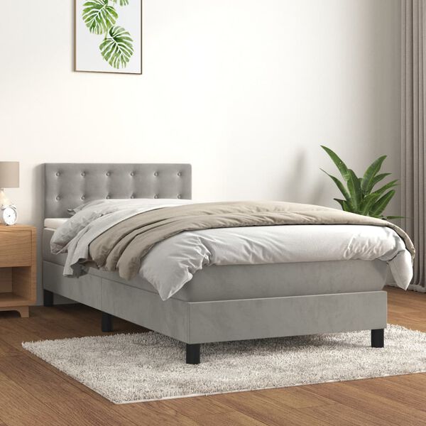 vidaXL &Kappa;&rho;&epsilon;&beta;ά&tau;&iota; Boxspring &mu;&epsilon; &Sigma;&tau;&rho;ώ&mu;&alpha; &Alpha;&nu;&omicron;&iota;&chi;&tau;ό &Gamma;&kappa;&rho;&iota; 100x200 &epsilon;&kappa;. &Beta;&epsilon;&lambda;&omicron;ύ&delta;&iota;&nu;&omicron;