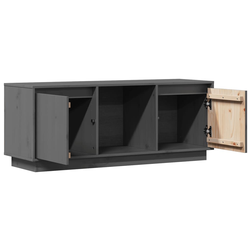 vidaXL Έπιπλο Τηλεόρασης Γκρι 110,5 x 35 x 44 εκ. Μασίφ Ξύλο Πεύκου