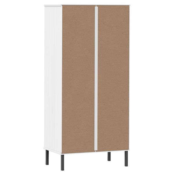 vidaXL Βιβλιοθήκη OSLO με 2 Συρτάρια Λευκή 60x35x128,5 εκ. Μασίφ Ξύλο