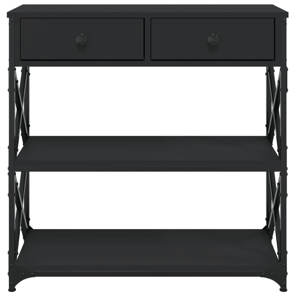 vidaXL Τραπέζι Κονσόλα Μαύρο 75 x 28 x 75 εκ. από Επεξεργ. Ξύλο
