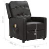 vidaXL Πολυθρόνα Μασάζ Ανακλινόμενη Γυαλ. Μαύρη Συνθ. Δέρμα