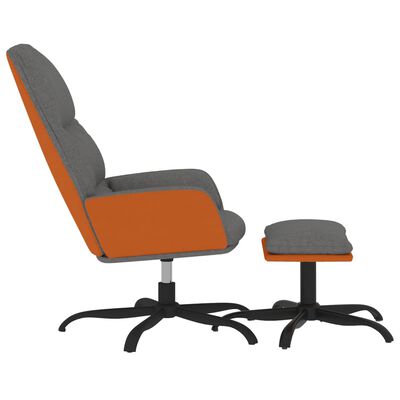 vidaXL Πολυθρόνα Relax Ανοιχτό Γκρι Υφασμάτινη με Σκαμπό
