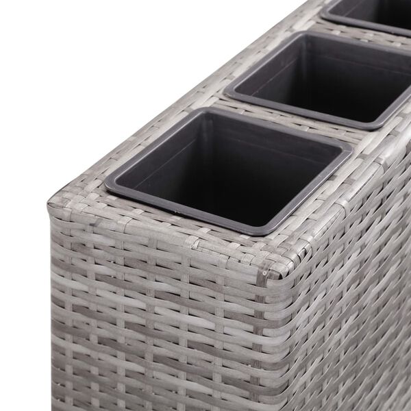 vidaXL Ζαρντινιέρα Υπερυψωμένη 4 Δοχεία Γκρι 80x22x79 εκ. Συνθ. Ρατάν
