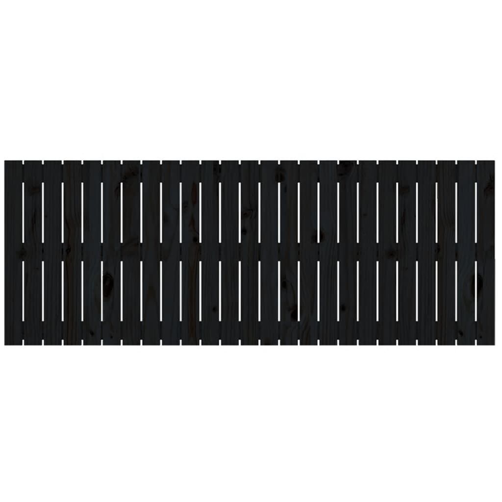 vidaXL Κεφαλάρι Τοίχου Μαύρο 159,5x3x60 εκ. από Μασίφ Ξύλο Πεύκου