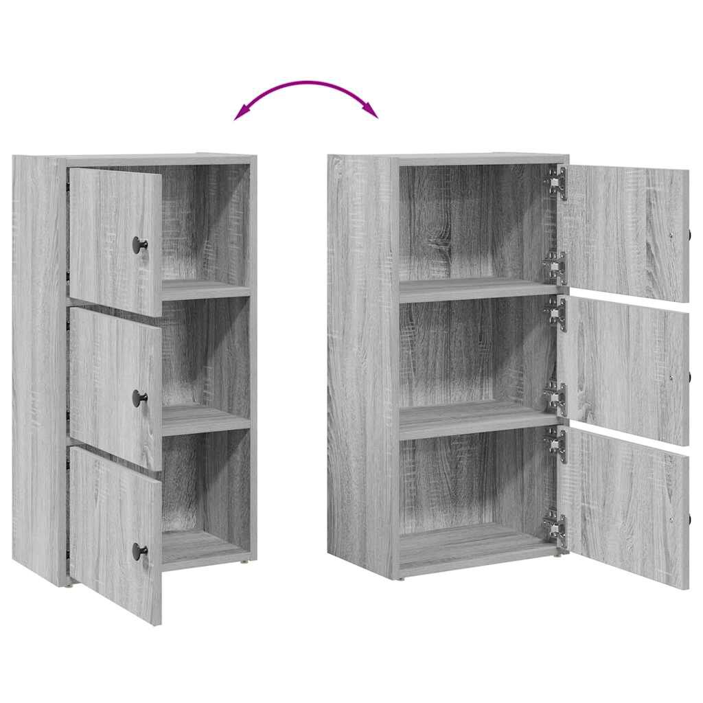 vidaXL Βιβλιοθήκη Γκρι Sonoma 40x24x77 εκ. από Επεξεργασμένο Ξύλο