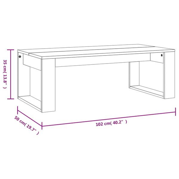 vidaXL Τραπεζάκι Σαλονιού Καπνιστή Δρυς 102x50x35 εκ. Επεξεργασμ. Ξύλο