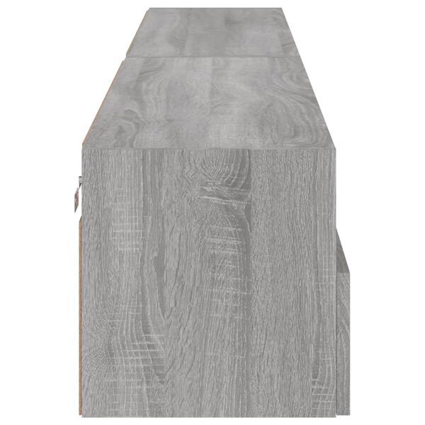 vidaXL Έπιπλα Τηλεόρασης Τοίχου 2 τεμ. Γκρι 100x30x30 εκ. Επ. Ξύλο