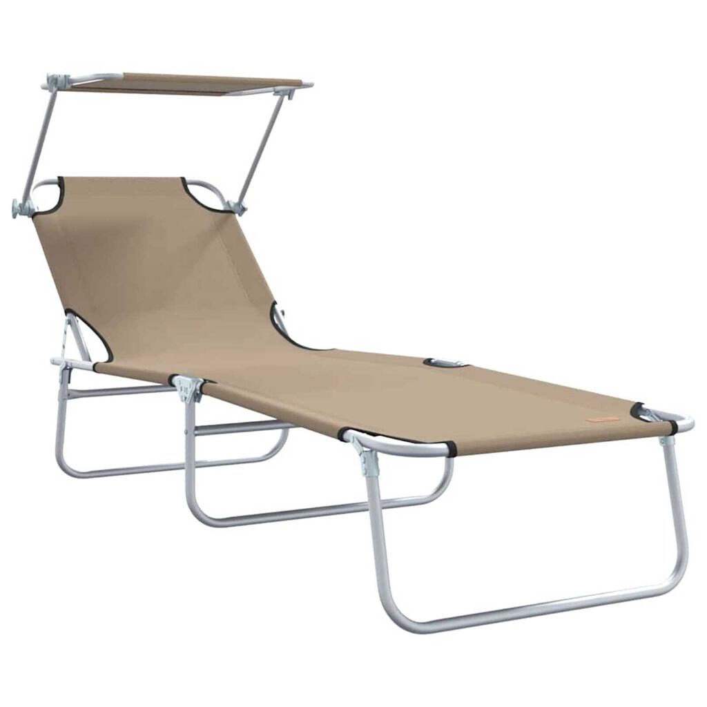 vidaXL Ξαπλώστρα 2-πρόσωπο 2 pcs Taupe 58 x 188 x 77 εκ. ύφασμα