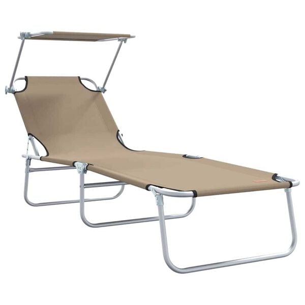 vidaXL Ξαπλώστρα 2-πρόσωπο 2 pcs Taupe 58 x 188 x 77 εκ. ύφασμα