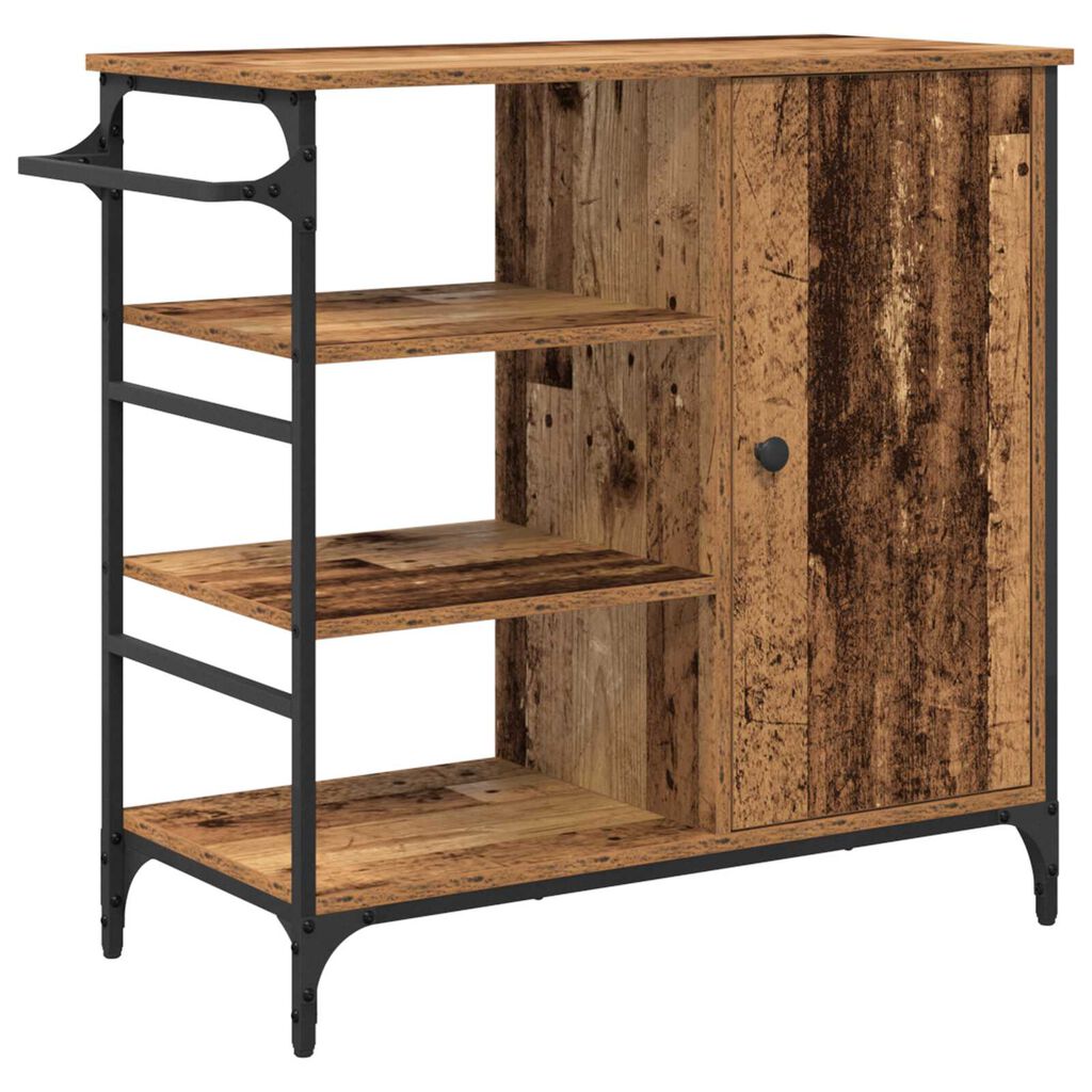 vidaXL Τροχόσπιτο Κουζίνας Παλιό Ξύλο 87,5x38,5x84,5 cm Κατασκευασμένο από Ξύλο