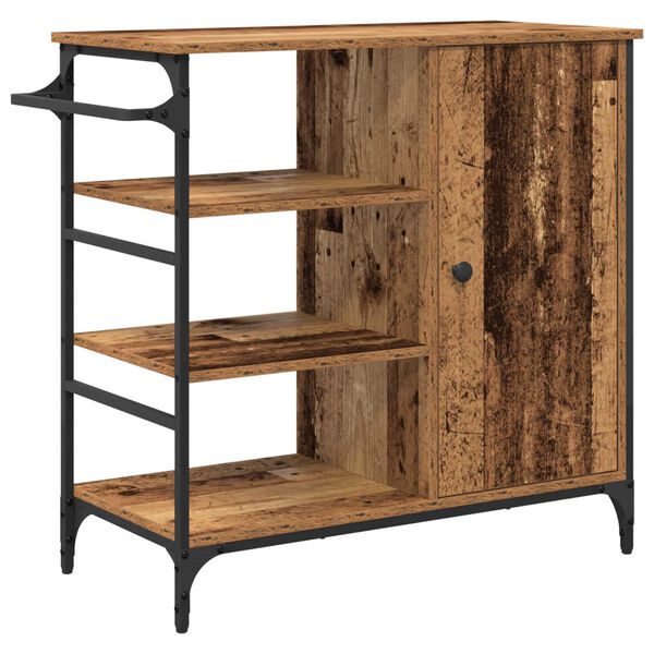 vidaXL Τροχόσπιτο Κουζίνας Παλιό Ξύλο 87,5x38,5x84,5 cm Κατασκευασμένο από Ξύλο