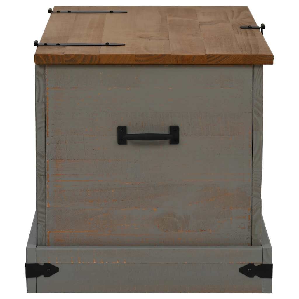 vidaXL Σεντούκι αποθήκευσης HALDEN γκρι 91x48x47 cm μασίφ ξύλο πεύκο