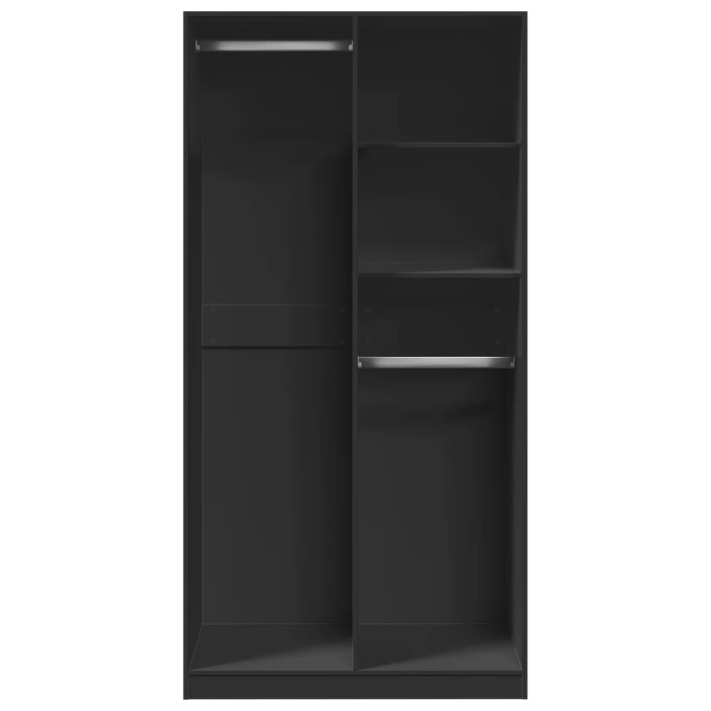 vidaXL Ντουλάπα Μαύρη 100x50x200 εκ. από Επεξεργασμένο Ξύλο