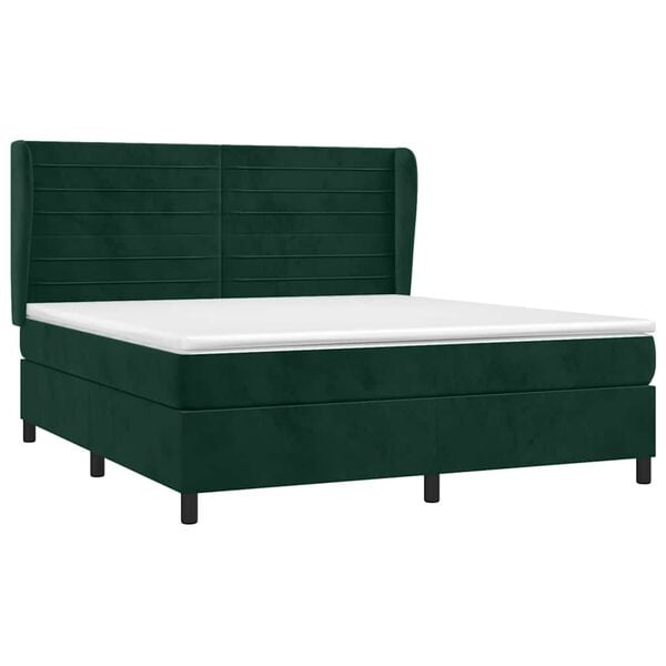 vidaXL &Kappa;&rho;&epsilon;&beta;ά&tau;&iota; Boxspring &mu;&epsilon; &Sigma;&tau;&rho;ώ&mu;&alpha; &Sigma;&kappa;&omicron;ύ&rho;&omicron; &Pi;&rho;ά&sigma;&iota;&nu;&omicron; 180x200&epsilon;&kappa;. &Beta;&epsilon;&lambda;&omicron;ύ&delta;&iota;&nu;&omicron;