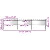 vidaXL Φράχτης Κήπου με Κορυφή από Ατσάλι, Μαύρος 537 x 80 εκ.