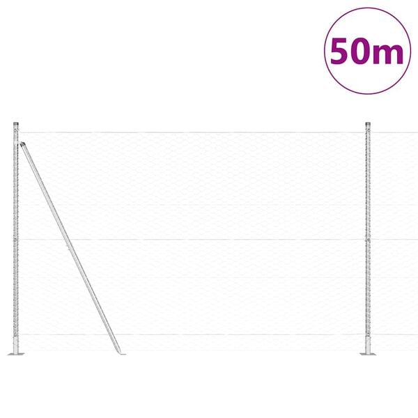 vidaXL &Sigma;&tau;ύ&lambda;&omicron;&sigmaf; &Pi;&epsilon;&rho;&iota;&phi;&rho;ά&xi;&epsilon;&omega;&nu; &Alpha;&sigma;&eta;&mu;ί 50 x 1,5 m (36 mm &nu;ή&mu;&alpha;) &Alpha;&tau;&sigma;ά&lambda;&iota;