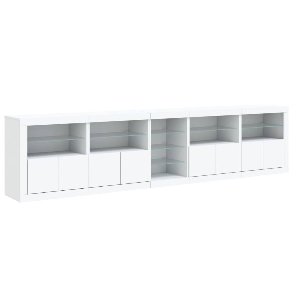 vidaXL Μπουφές με Φώτα LED Λευκός 283 x 37 x 67 εκ.